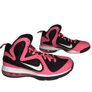 Nike Lebron James LBJ 9GS Laser Pink Basketball Shoes 472664-600 Youth Sz 7 Y